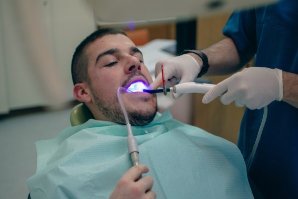 special light is used to bond the seal to the tooth